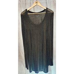 Eileen Fisher Charcoal Jersey Dress Size XS Minimalist Long Sleeve